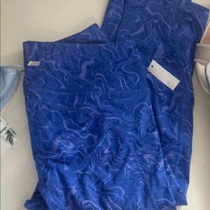 Amazon Essentials Women's Blue and Purple Patterned Pencil Skirt